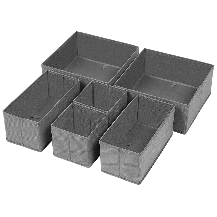 صناديق التخزين القماشية، مجموعة من 6 صناديق بأحجام مختلفة