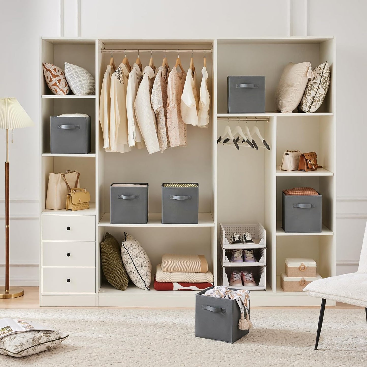 صناديق مكعبة لتنظيم، قابلة للطي (الحجم الكبير)