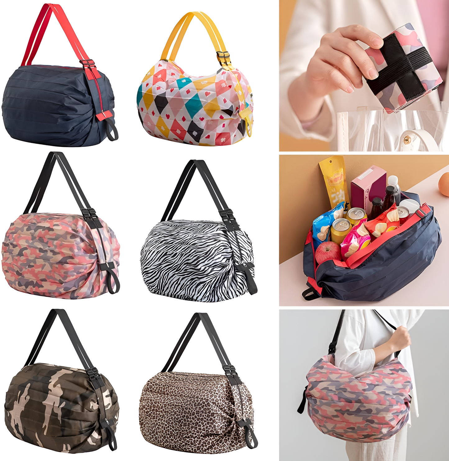 حقيبة محمولة قابلة للطي لتسوق ولسفر ولرياضة