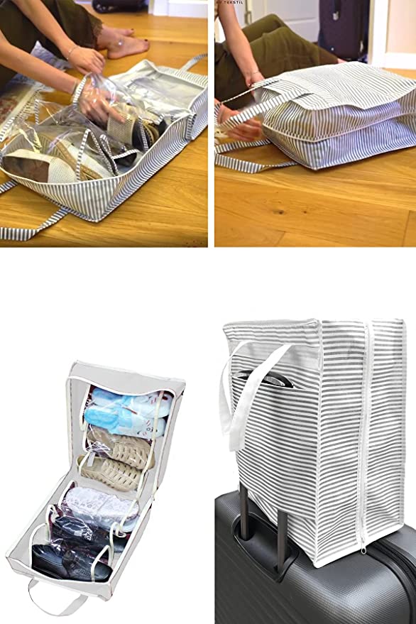 حقيبة أحذية لحمل 6 أزواج من الأحذية بطريقة منظمة